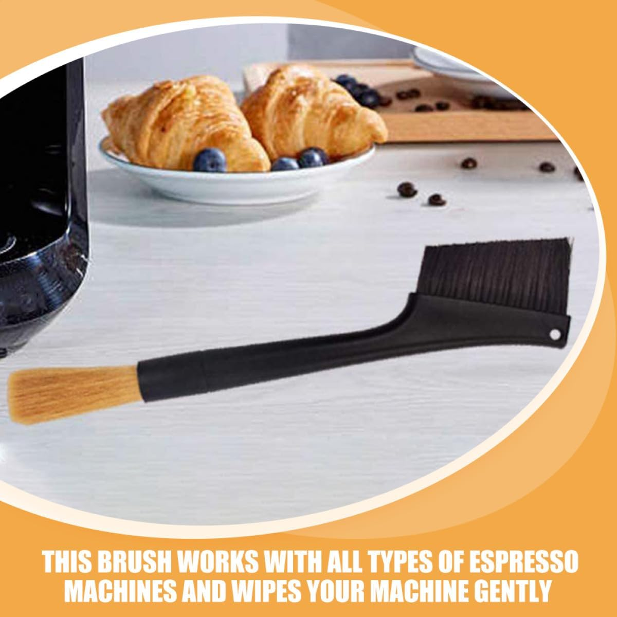 CHICAMPERA 3Pcs Espresso Machine Cleaning Brushes Coffee Grinder Brush with Portable Handle Multipurpose Cleaning Tool for Coffee Tea Powder Sugar Baking Ingredients image number 3