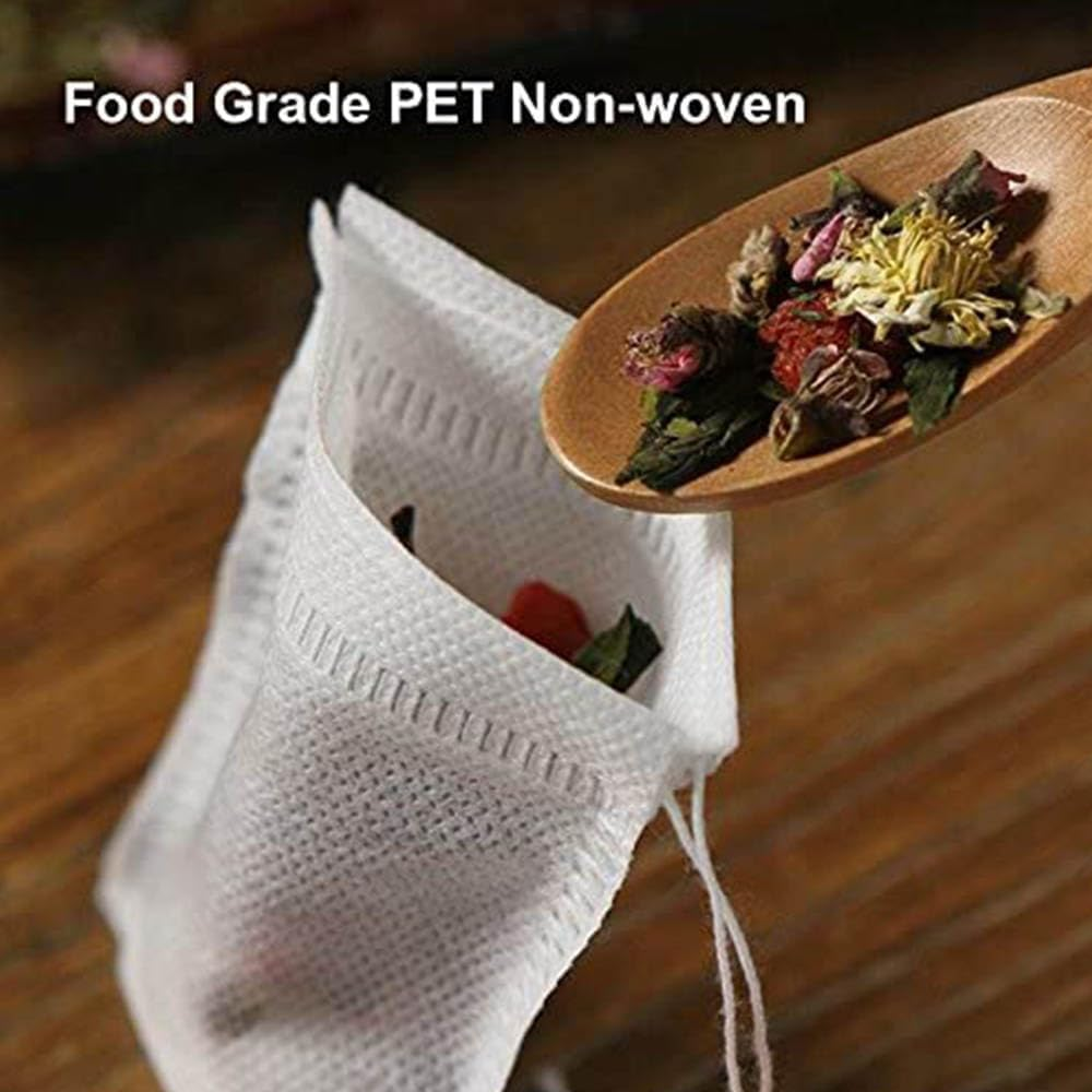 100X 10 X 12Cm Empty Teabags String Heat Seal Filter Paper Herb Loose Tea Bags Disposable image number 1