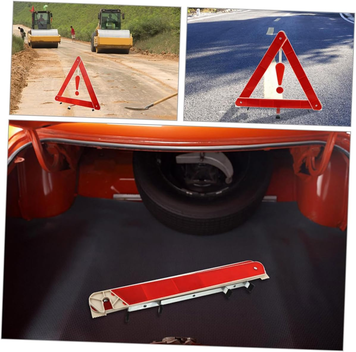 3Pcs Emergency Reflective Warning Triangles Foldable Roadside Safety Markers for Vehicles Highway Reflectors for Breakdown Situations
