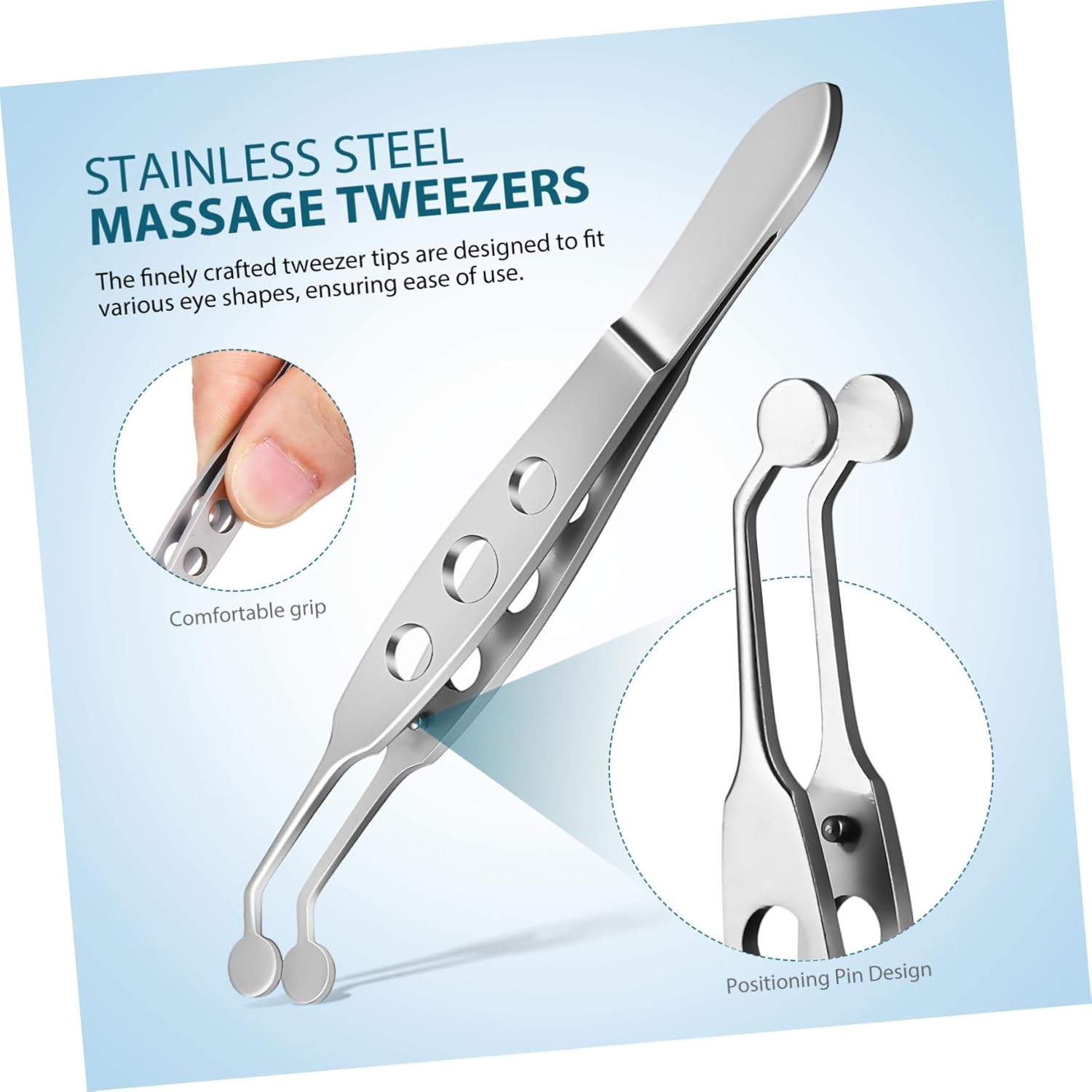 Ipetboom round Tip Meibomian Gland Tweezer Eye Stye Remover Tweezer Eyelid Massage Pimple Lash Massage Tools