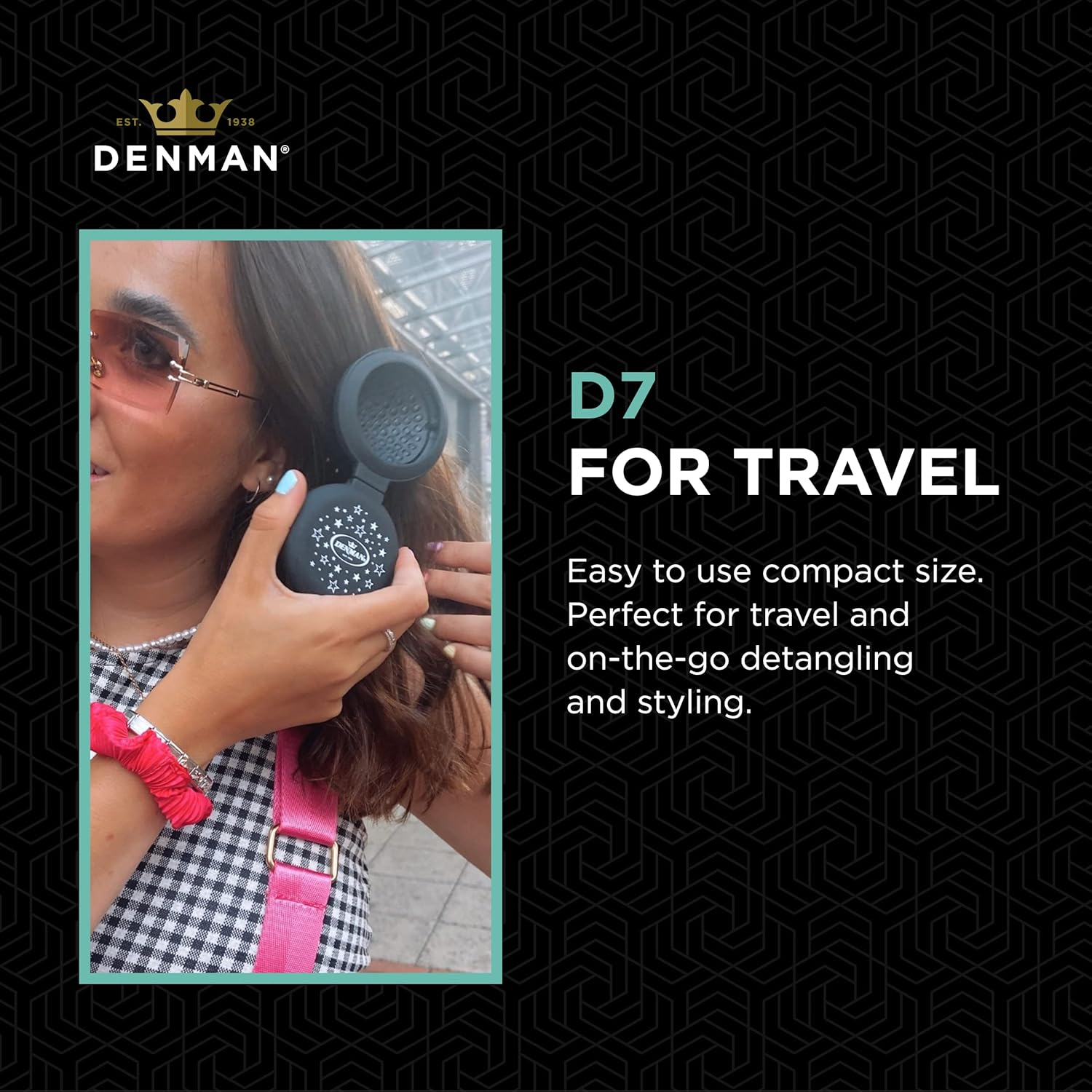 Denman D7 Compact Popper Hairbrush, D007EBSR image number 3