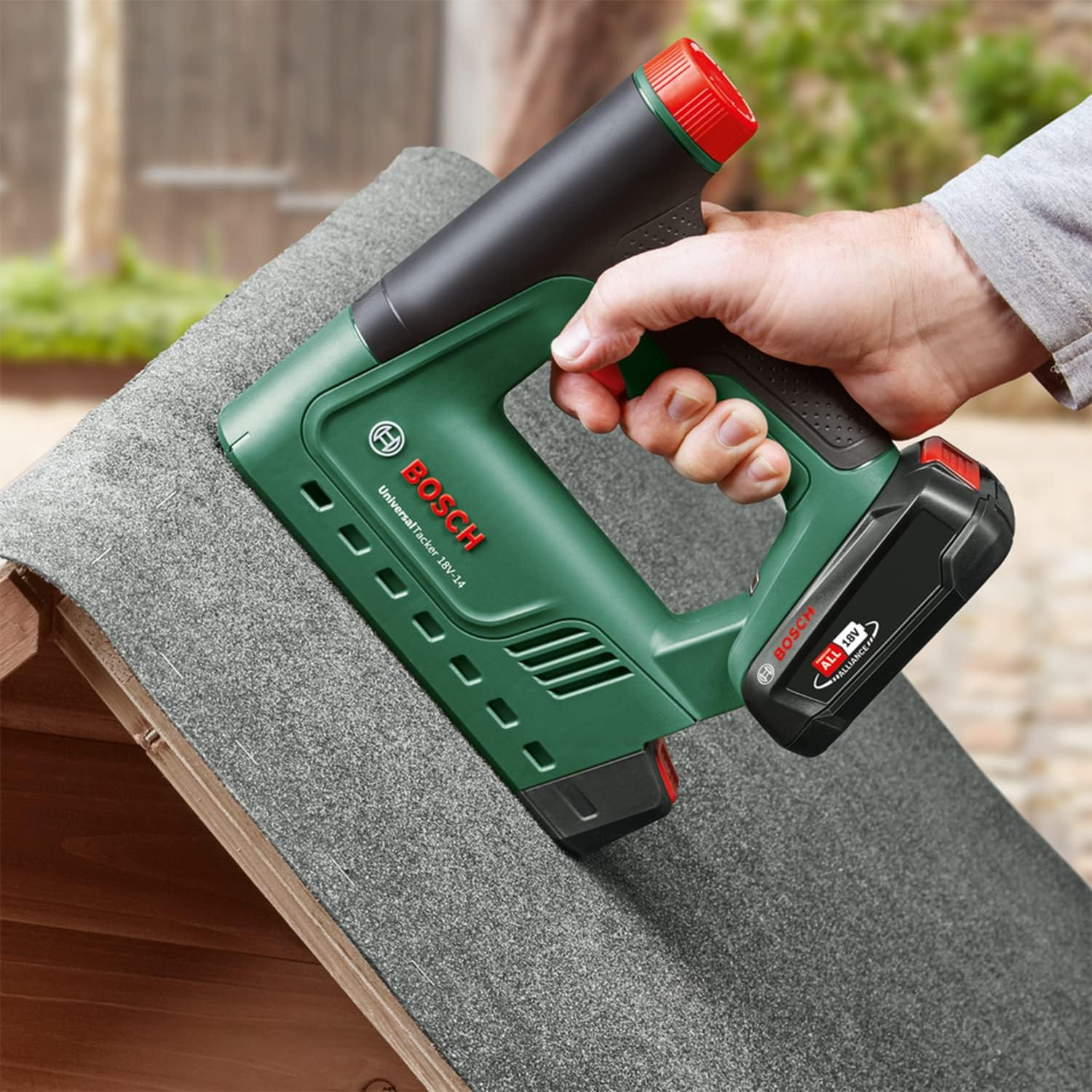 Bosch Home & Garden 18V Cordless Electric Tacker Stapler Nailer without Battery, Includes 1000 Staples, Woodworking, DIY (Universaltacker 18V-14)