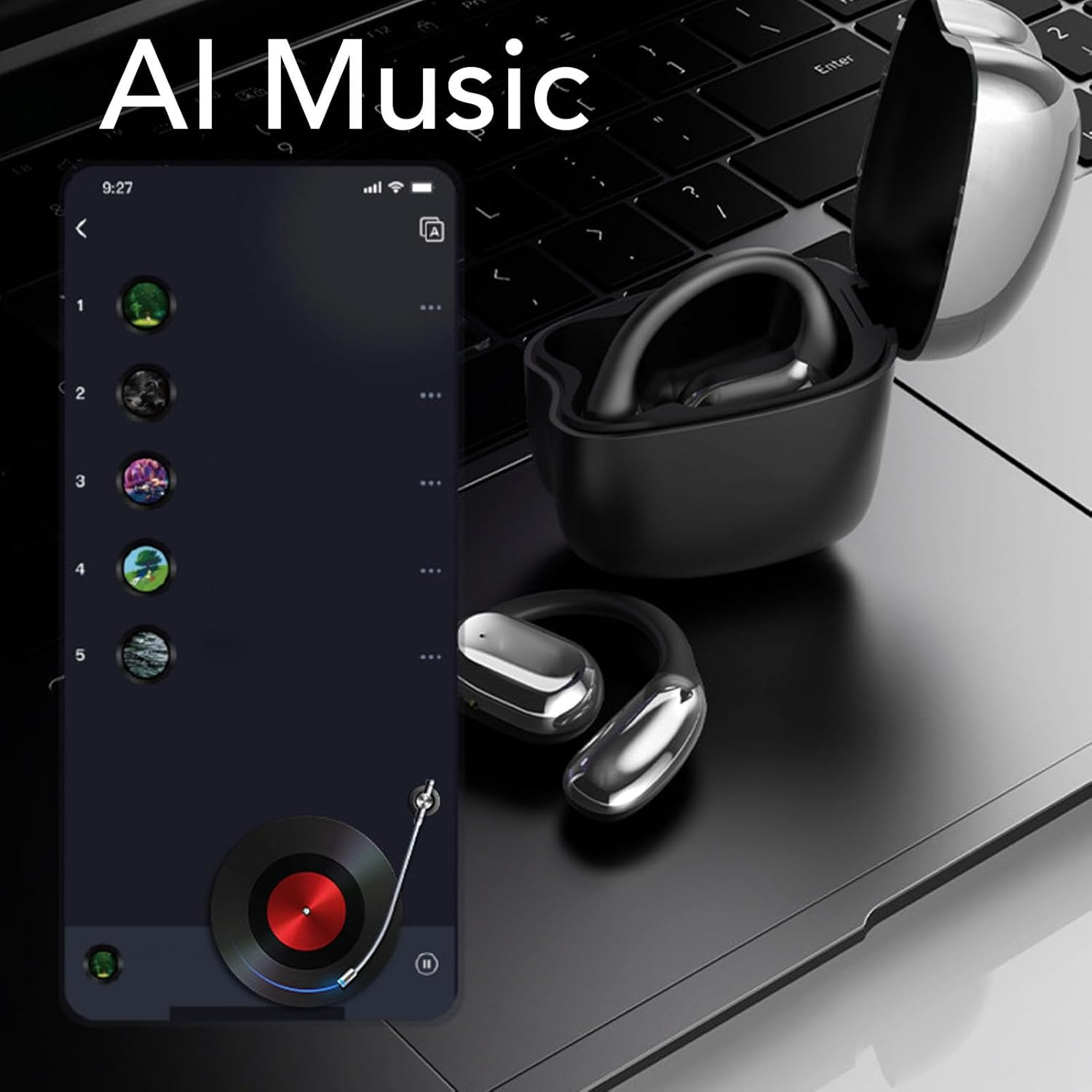 LICAEVEY AI Translation Earbuds Real-Time, Bluetooth 5.0 Over-Ear Hook Translator Headphones with HD Sound for Business Travel, Los & Android Compatible image number 6