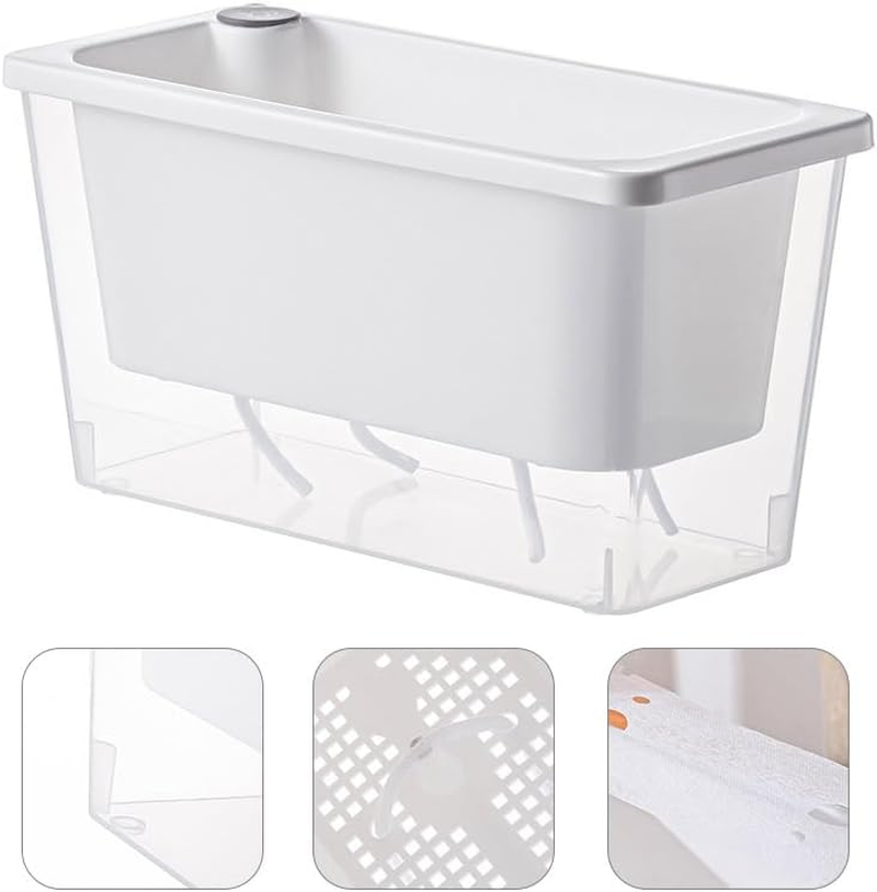 AIMALL Self-Watering Square Planter for Indoor Gardening, Balcony Vegetable Pot with Absorbent Cotton, Lazy Self-Priming Flower Pot, 10.43"X4.72"X5.5" - White image number 3