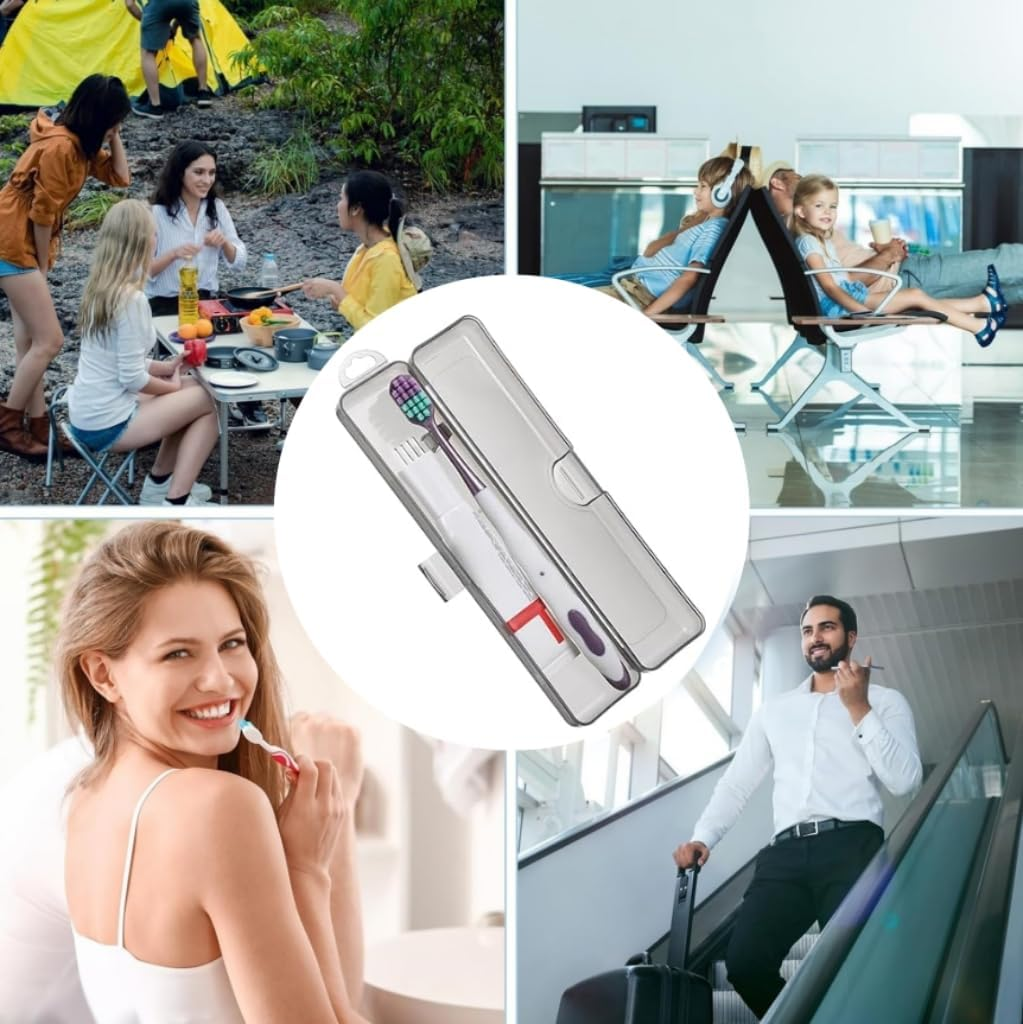 Portable Clear Travel Toothbrush Case, 4Pcs Plastic Transparent Toothbrush Carrying Boxes, Plastic Travel Size Toothbrush Holder for Traveling