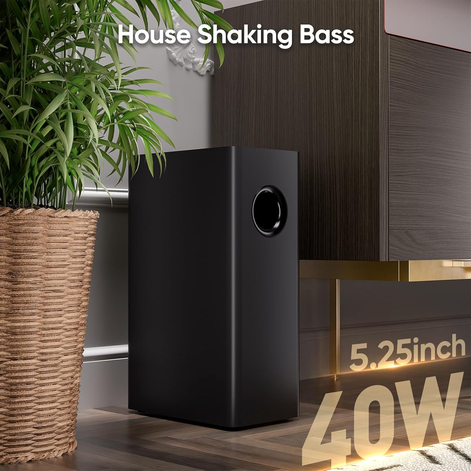 Saiyin Soundbar, 90W Compact Sound Bar with Subwoofer, 2.1Channel Home Theater Surround Sound System with Crisp Vocals and Deep Bass for TV, PC, Projector image number 2