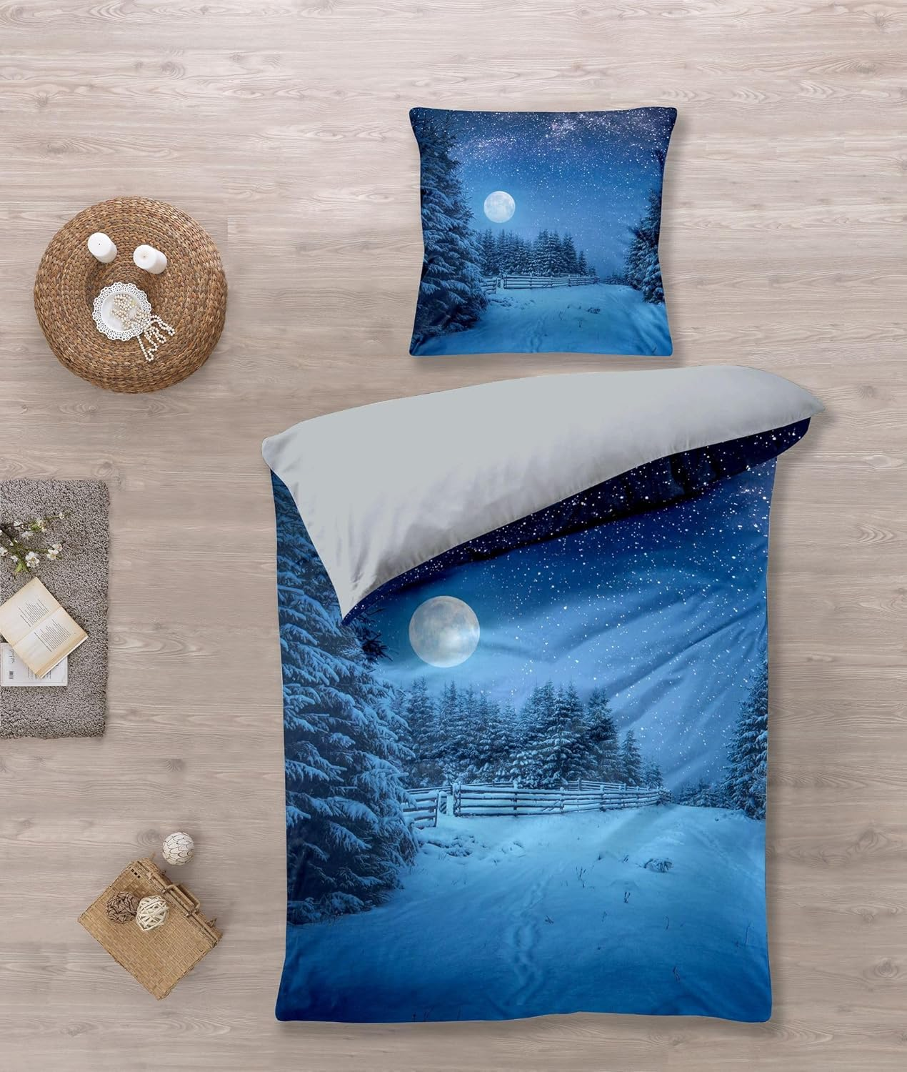 Bed Linen Set with Snow Landscape 135 X 200 Cm image number 2