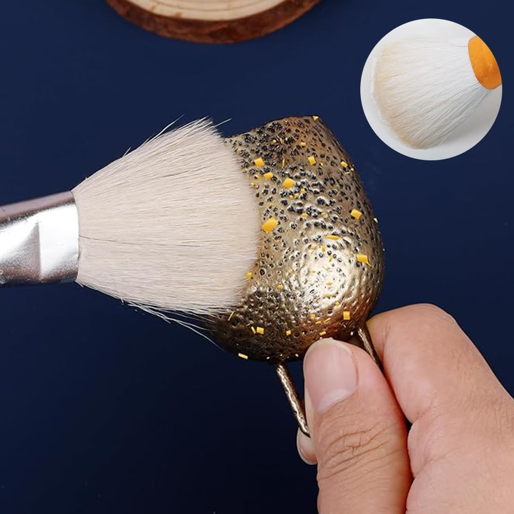 Goat Hair Paint Brushes, 12-Piece Set, Acrylic Watercolour Oil Painting, Gold Foil Gilding image number 3