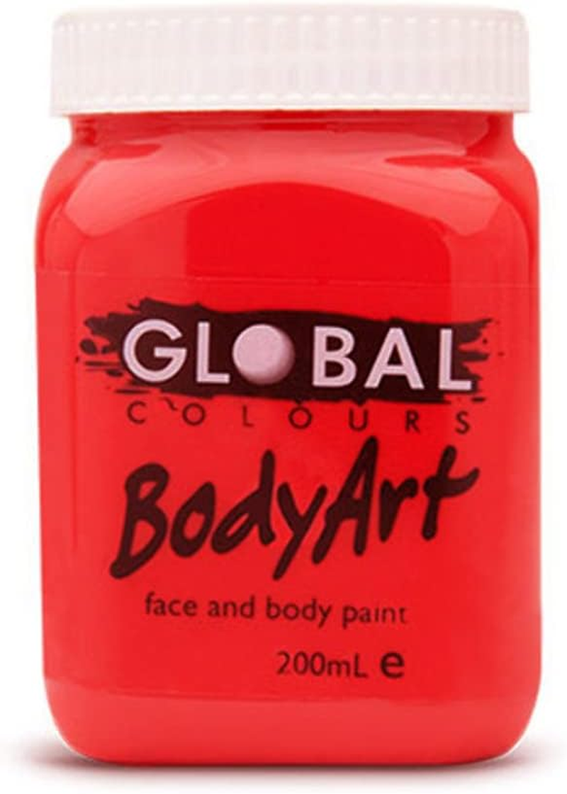 Global Colours Brilliant Red - Bodyart Paints - 200Ml | Artist Paints