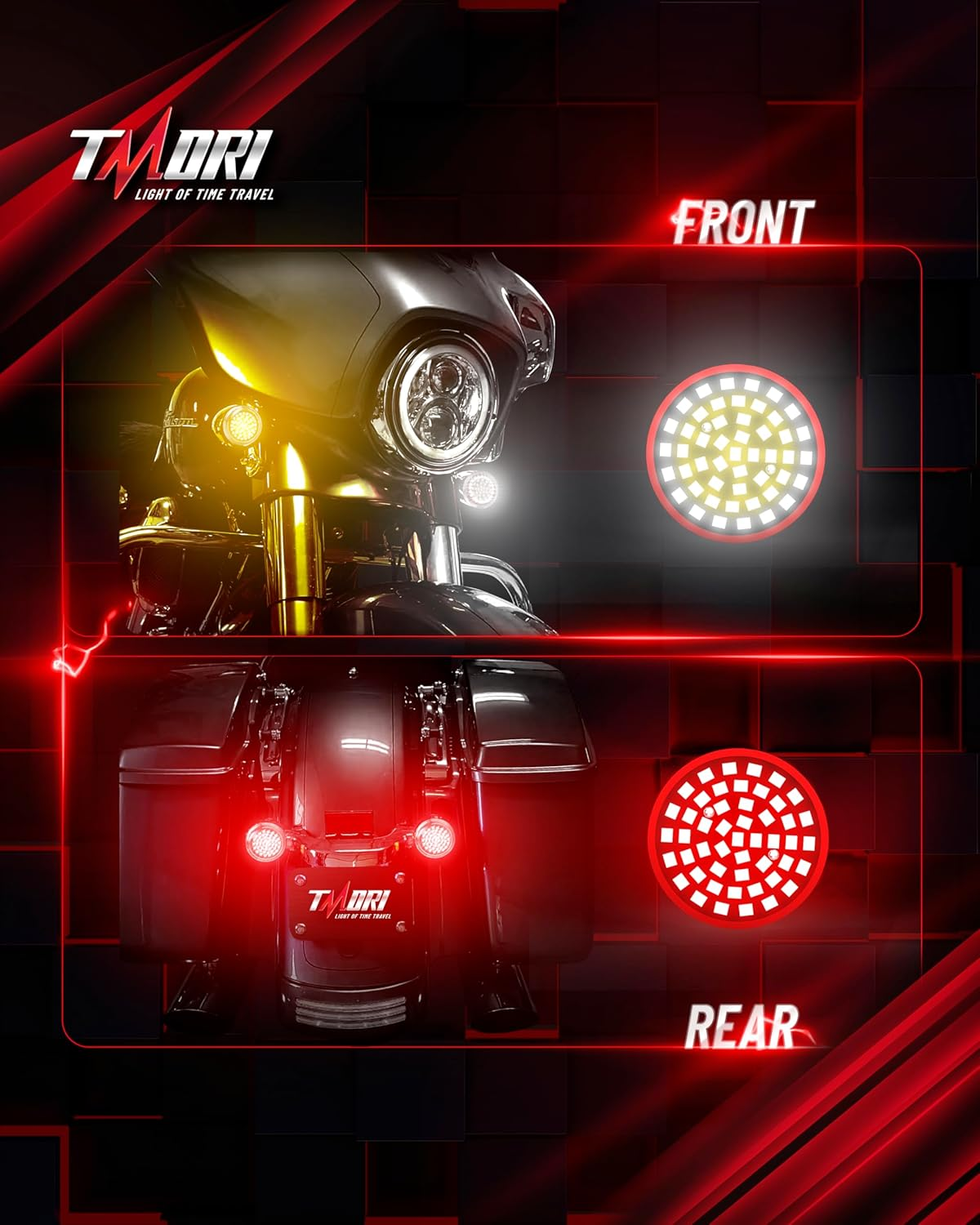 1157 Front Rear LED Turn Signals 2 Inch Bullet Motorcycle Turn Lights Indicator with Smoke Lens Compatible for Motorcycles Harley Dyna Softail Touring Street Glide Road King 1986-2024 image number 1