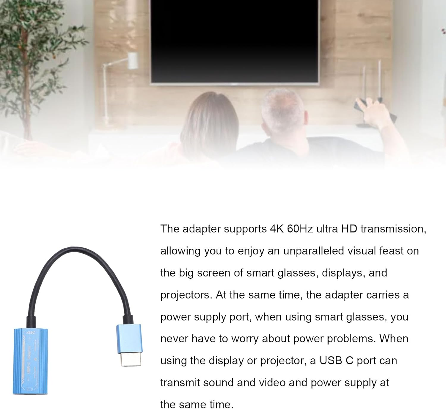 HDMI to USB C Adapter Cable 4K 60Hz, for Nreal, for Viture One, AR XR Glasses, Plug and Play image number 3