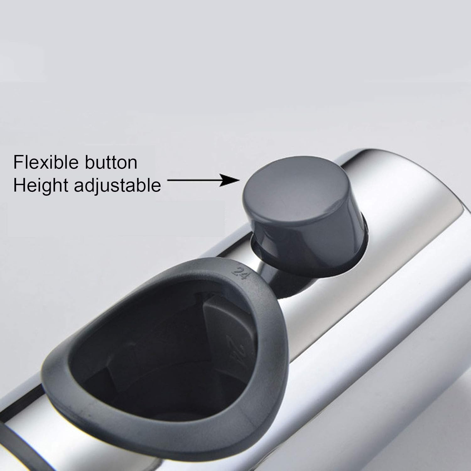 Adjustable Shower Head Holder, Sturdy ABS Bracket, Easy Installation, Aim Shower Head,Cp Electroplating, 25Mm Slide Bar Bathroom Supply image number 6