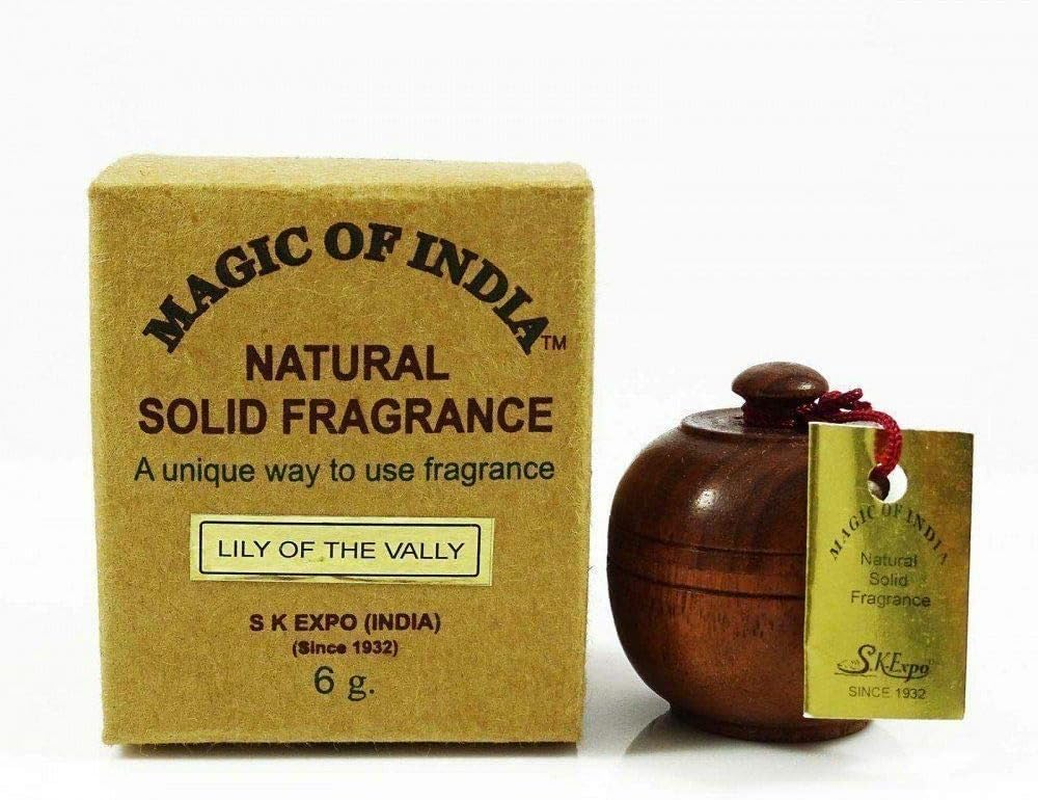 RSGM 6Gm Natural Lily of the Valley Solid Perfume in Wooden Jar, Long Lasting