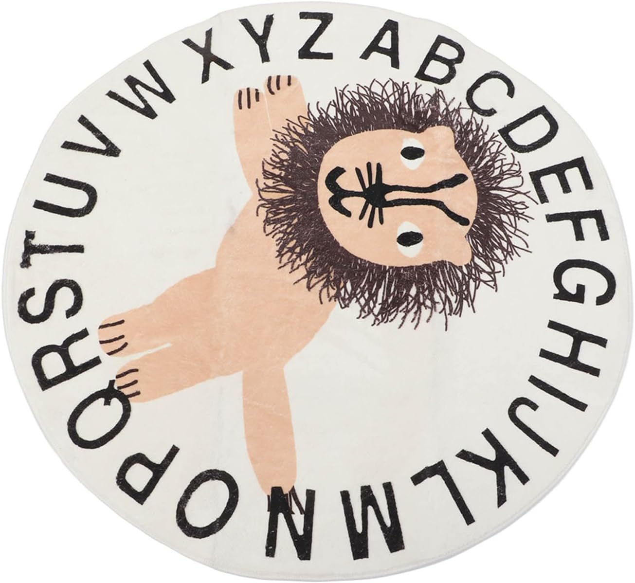 Children'S round Rug, Animal Shaped Soft round Rug, Non-Slip, 100Cm Diameter, for Nursing Room (Lion) image number 6
