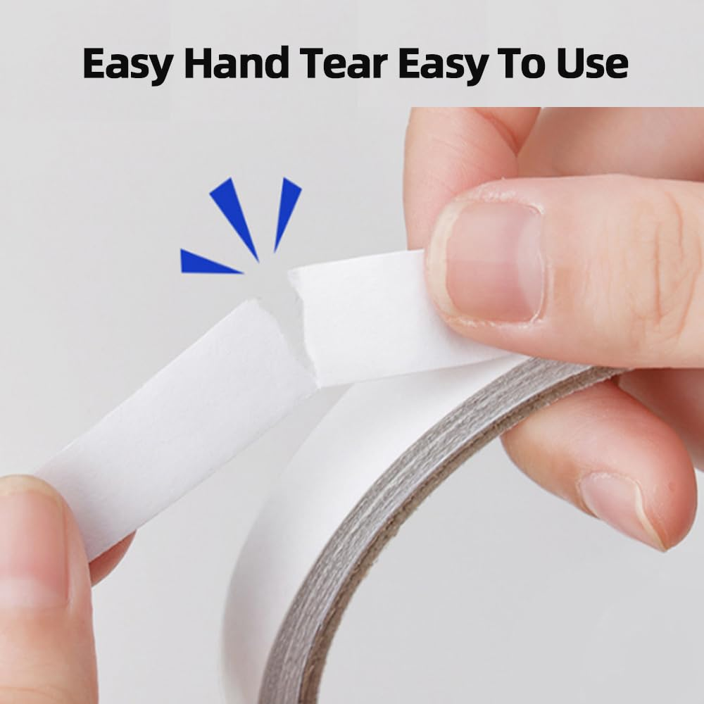 Skycabin 2Rolls Double Sided Adhesive Tape,2 Sided Sticky Tapes for Arts,Diy Crafts,Hand Work,Gift Wrapping,Stamps,Card Making,Scrapbooking and Office School Stationery 10Mmx50M/Each Roll image number 2