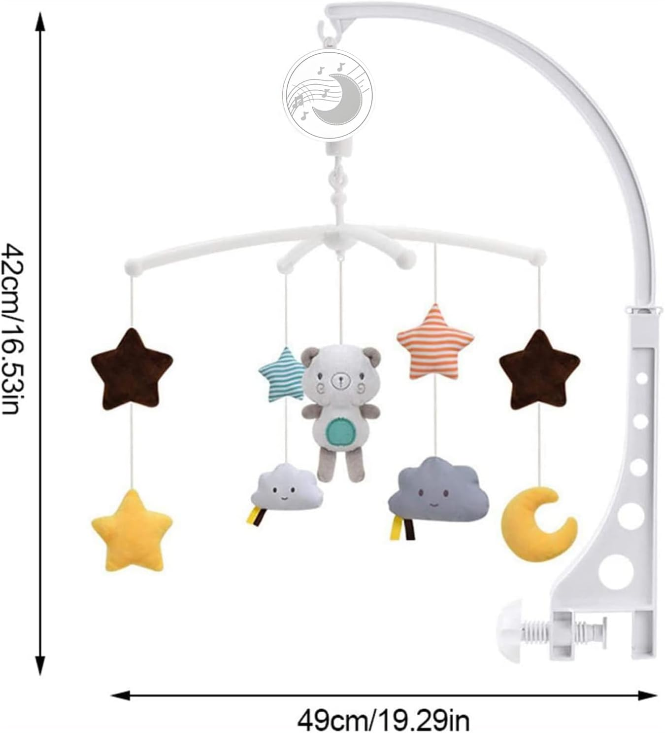 Baby Cot Hanging Musical Bed Bell Crib Wind up Music Box Gift Rattle Toys image number 4