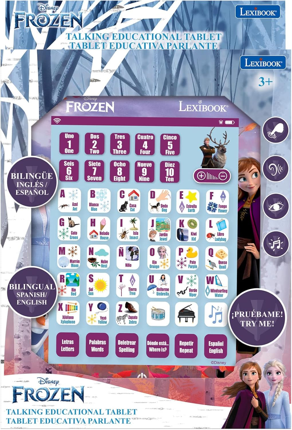 Lexibook Frozen Bilingual Talking Educational Tablet to Learn Letters and Numbers in English and Spanish