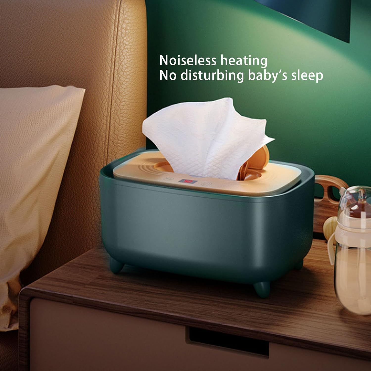 Omabeta 1PCS Baby Wipe Warmer with 16 Heating Modes 40℃ to 55℃,Hold 120-150 Wipes, Wet Wipe Dispenser Heater for Car Baby Shower,Maintain up to 36H Constant Temperature,23X15.5X11Cm/9.1X6.1X4.3In image number 6