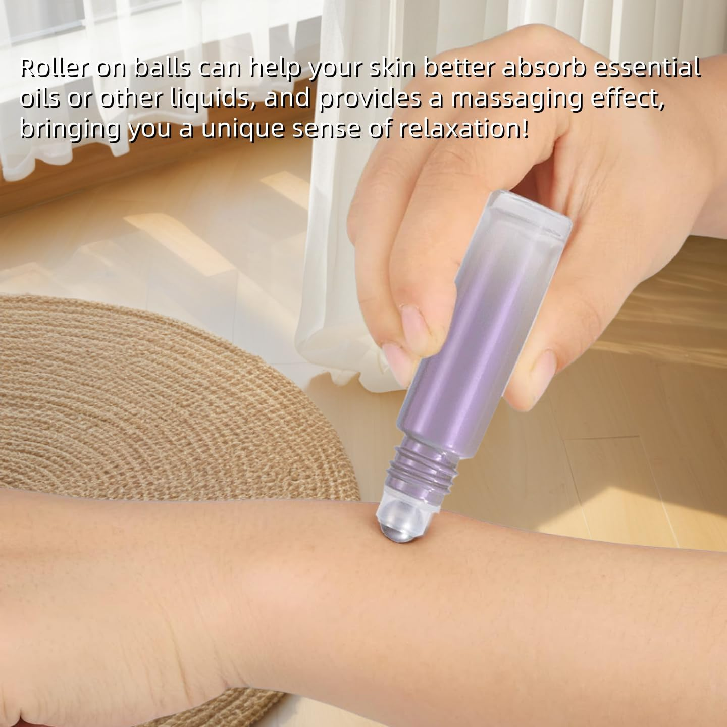 Gewaha 5Pcs Colorful Essential Oil Roller Bottles, 10Ml Glass Rollerball Bottle,Empty Refillable Suitable for Filling Perfumes, Essential Oils