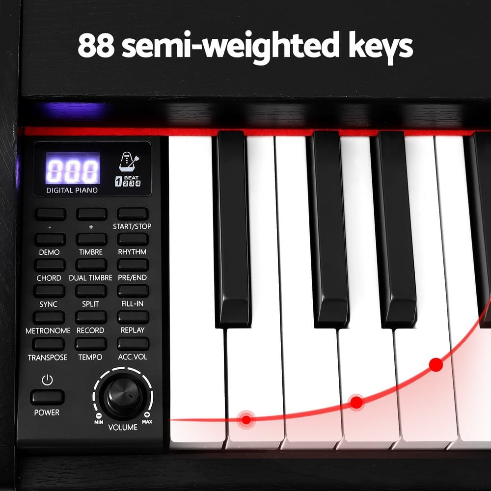 Alpha 88 Keys Digital Piano Keyboard Electronic Semi-Weighted W/Stand image number 1