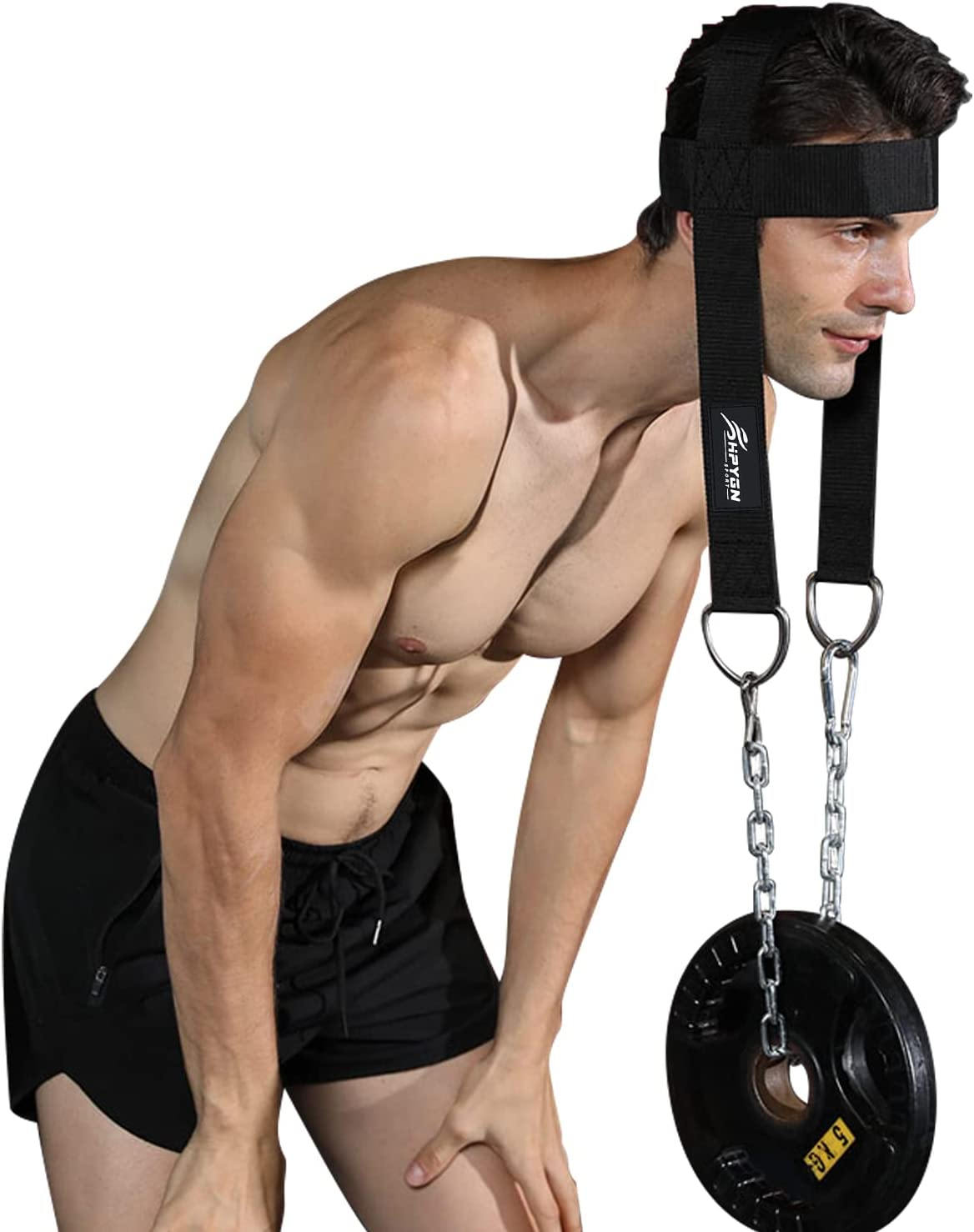 Neck Harness, Increases Neck Core Strength and Supports Injury Recovery - Neck Exerciser with 30" Heavy Duty Steel Chain, Adjustable Head and Chin Neoprene Strap, Neck Trainer for Home and Gym image number 4