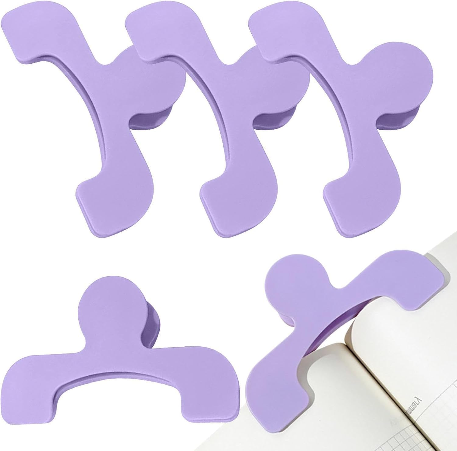 5 Pcs Book Clip for Reading Portable Book Page Holder for Hands Free Reading, Book Reading Accessories, Works on Hardcovers, Paperbacks, Magazines, and Comic, Art, Piano and Recipe Books (Green)