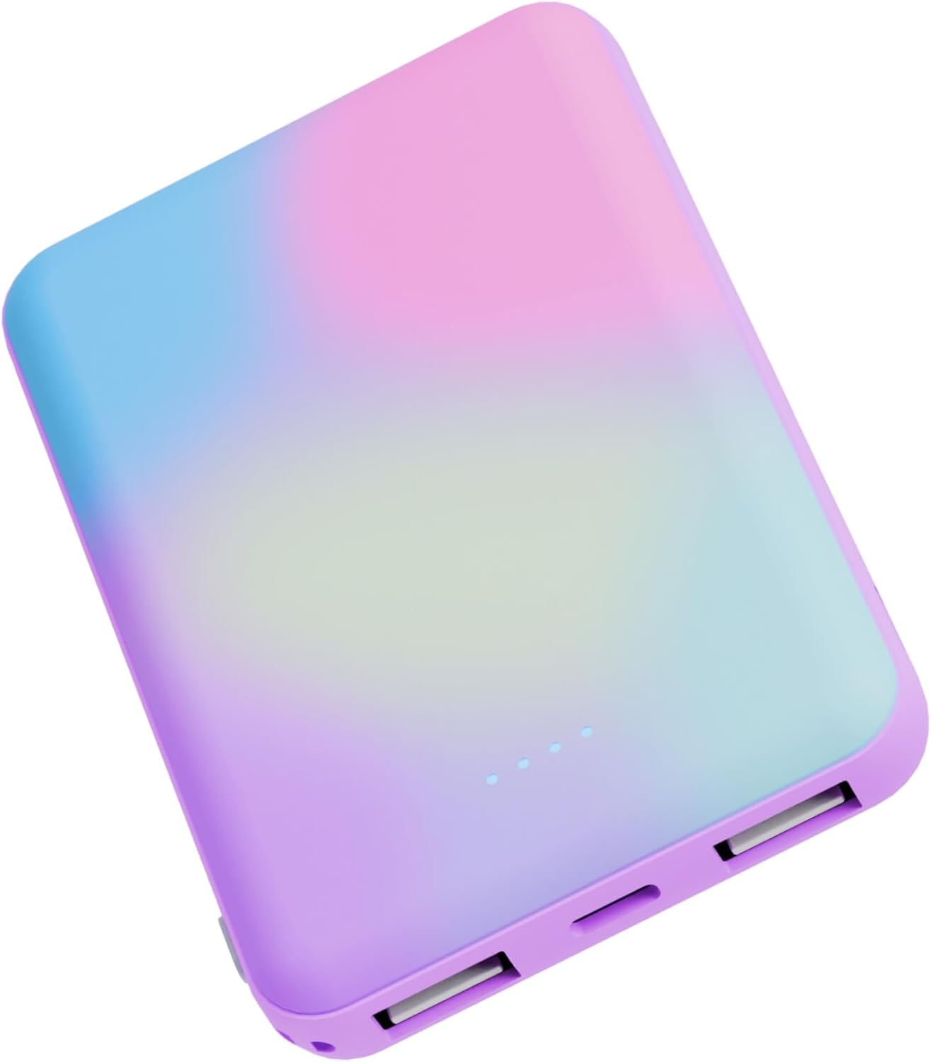 Laser 5000Mah Powerbank Dual USB-A, USB C Charger Ports, 118G Portable Charger, LED Display, 10W, 3-In-1 Cable, Compatible for Iphone15/14/13/12/Pro Max, Samsung, Ipad, Apple Watch, Tablet - Aqua