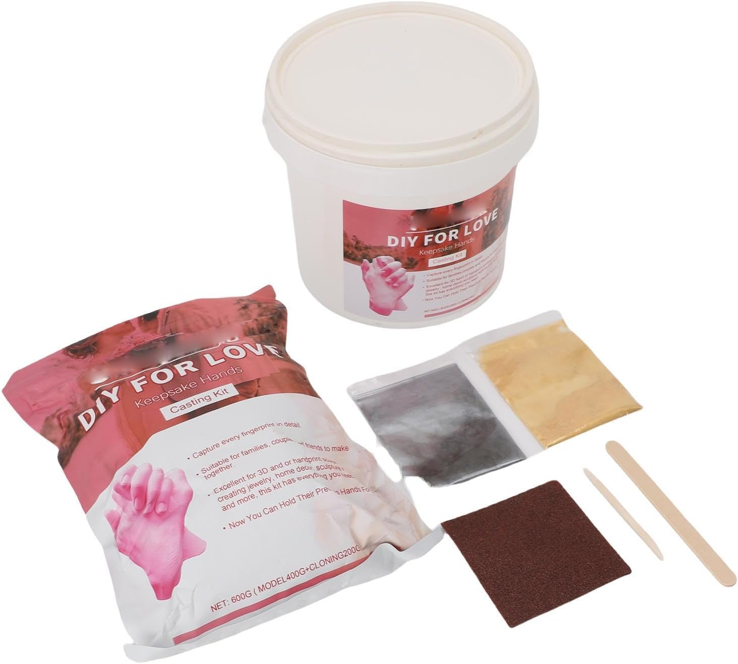 Interactive Hand Casting Kit Wooden Tools Strengthen Thinking and Hands on Skills Plaster Powder for Lifelike Models for Commemorative Occasions and Parent Child Activities image number 3