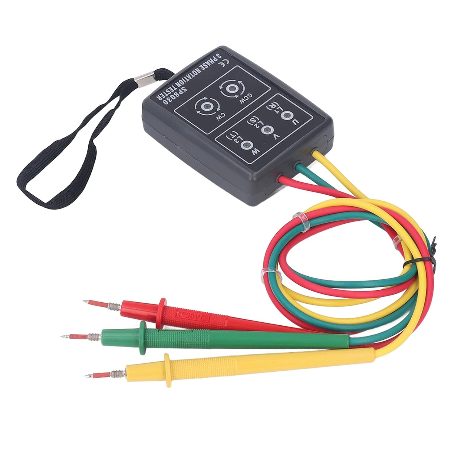 Phase Rotation Meter LED Indicator No Battery Design 3 Test Leads for Phase Sequence Rotation Tester image number 5