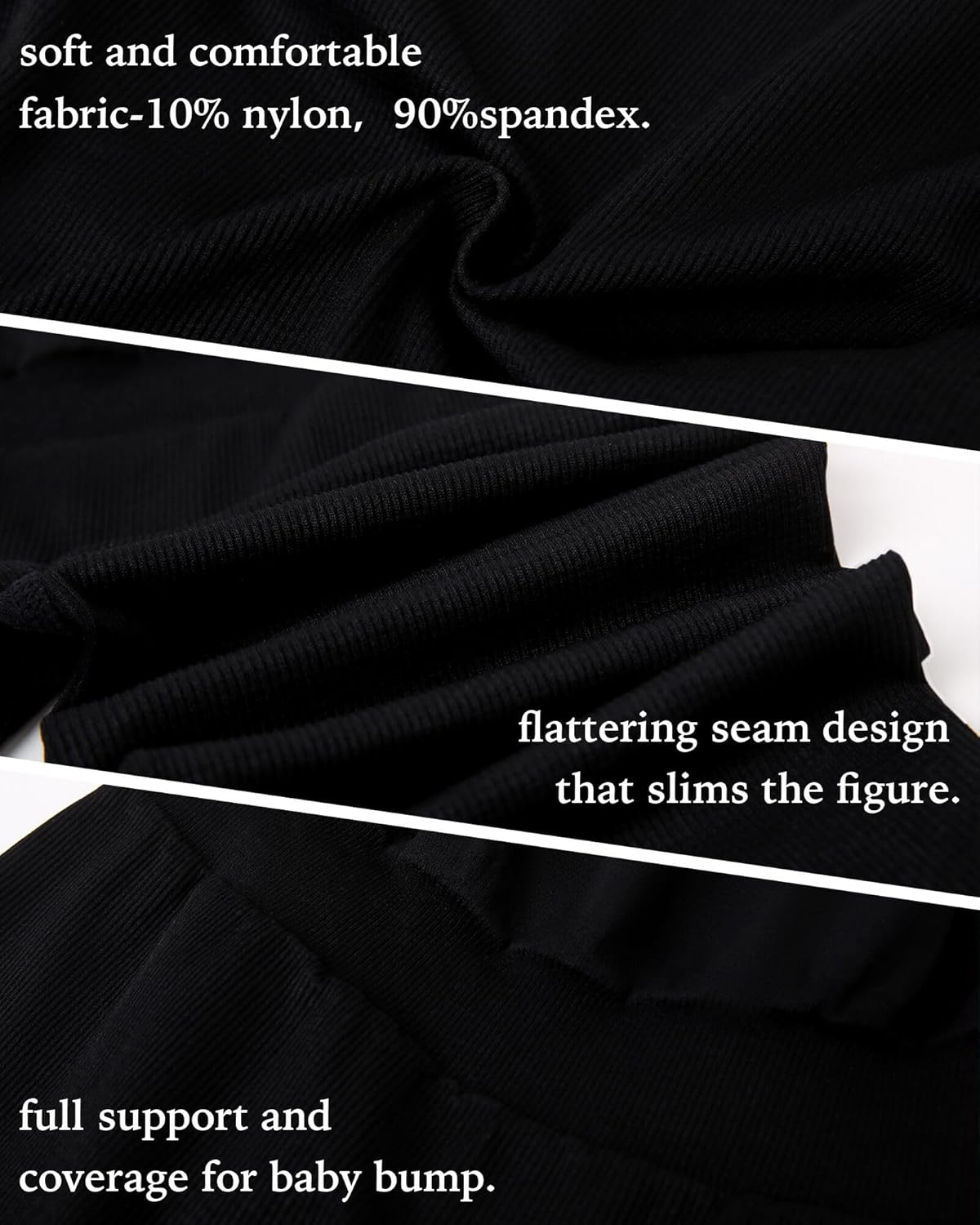 Maternity Leggings over the Belly Maternity Pants for Women Fall Maternity Clothes Black image number 5