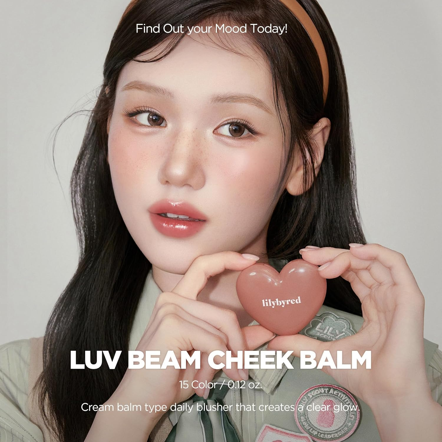 Lilybyred Luv Beam Cheek Balm | Heart-Shaped Korean Cream Blush, Semi-Matte Finish, Long-Lasting, Blendable & Buildable, Soft Creamy Texture, Lightweight, Natural Flush, 0.12 Oz. (06 Fluffy Peach) - 01 Pure Coral image number 2