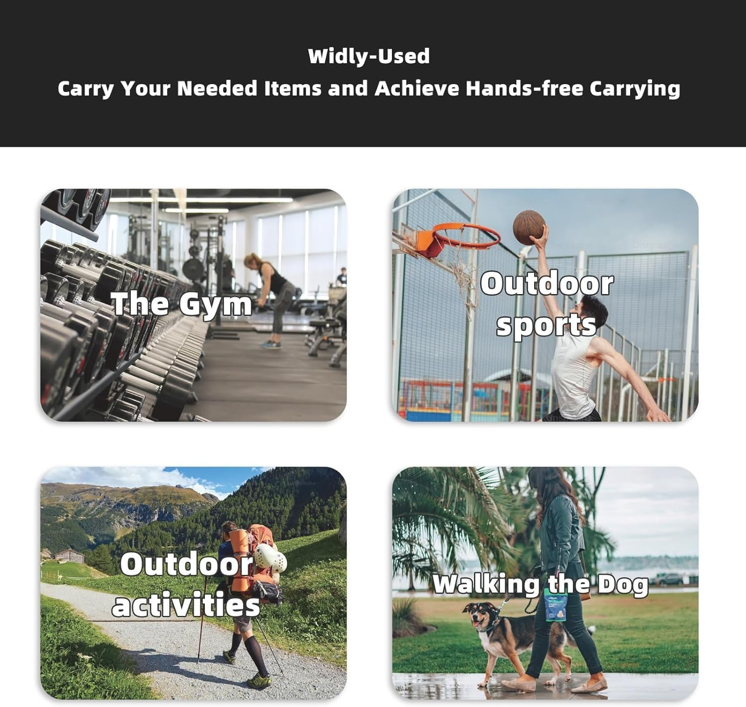 Magnetic Water Bottle Holder with Strap Fits 18-46Oz, 6 Built-In Magnets Gym Bag Attach to Fitness Equipment, Water Bottle Carrier with Phone Pockets, Magnetic Gym Bag, Gyms Essential image number 3