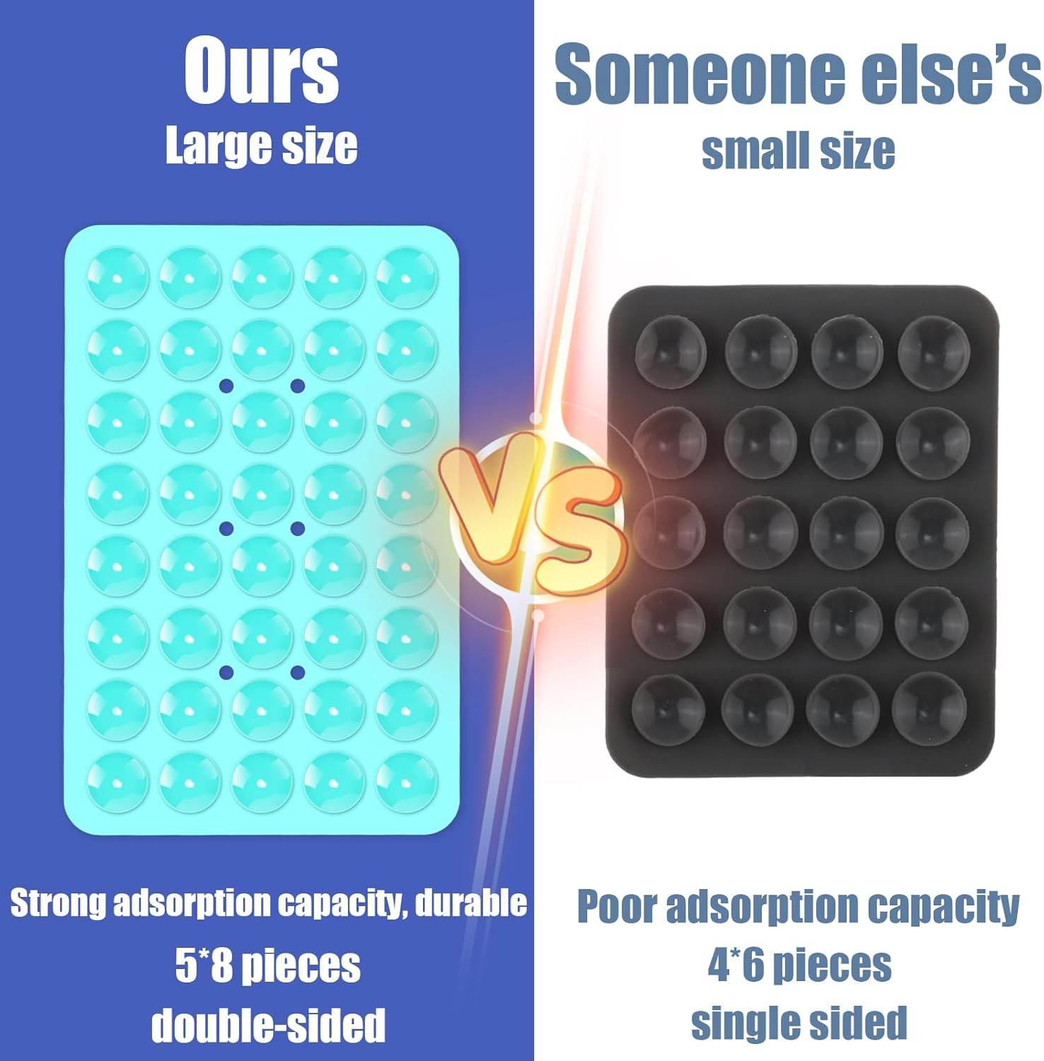 Silicone Suction Phone Case Mount, Double Sided Suction Cup Phone Pad Hands-Free Phone Holder, Silicone Phone Sticky Grip Fidget Toy Gift Compatible with Iphone Samsung Google Pixel (Lake Blue) - Transparent image number 7