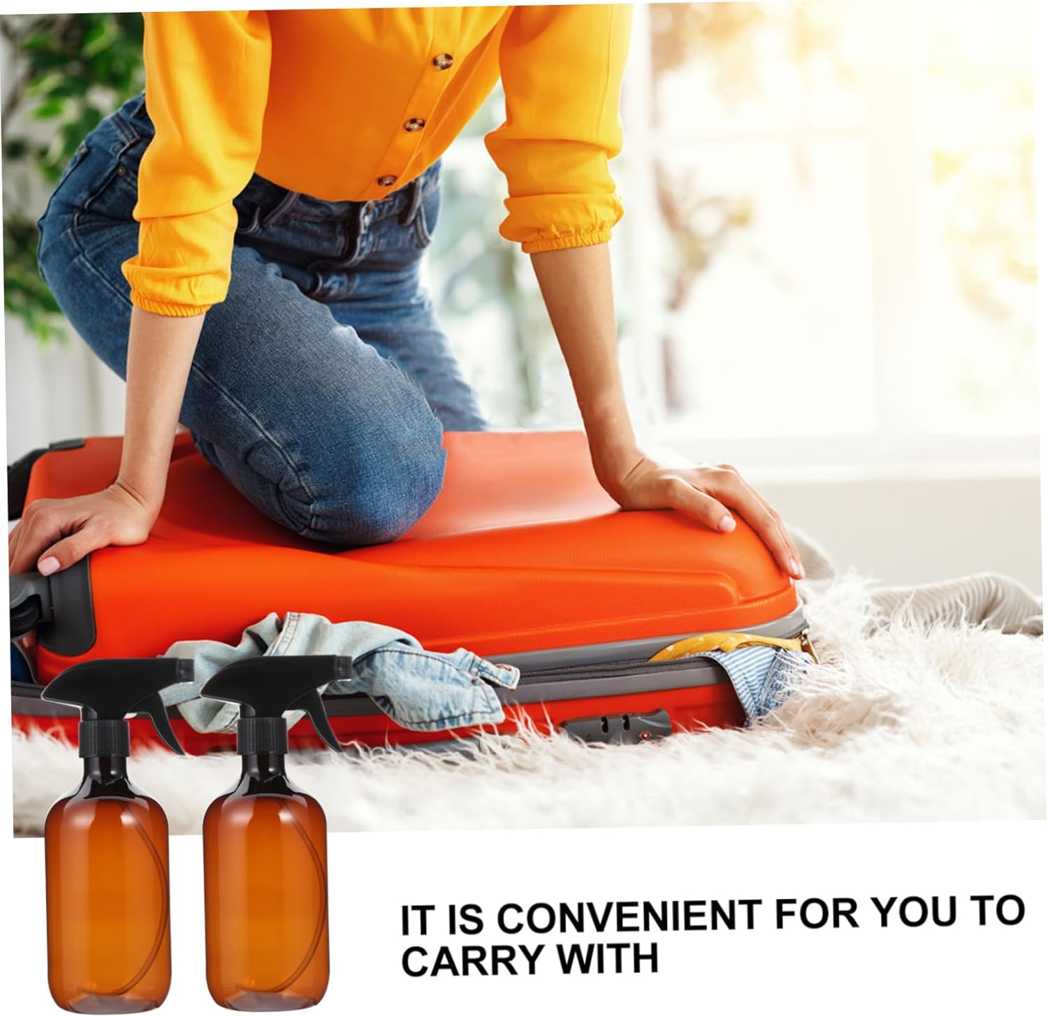 NOLITOY Amber Pet Spray Bottle 4 Pack 500Ml Empty Containers for Liquid Storage Travel image number 4