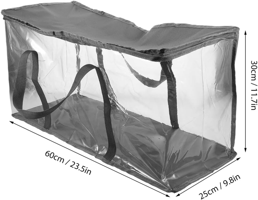 Tofficu Foldable Book Storage Box Clear Zippered Organizer for Dormitory and Classroom Use Transparent Waterproof Container for Books Clothes Toys image number 1