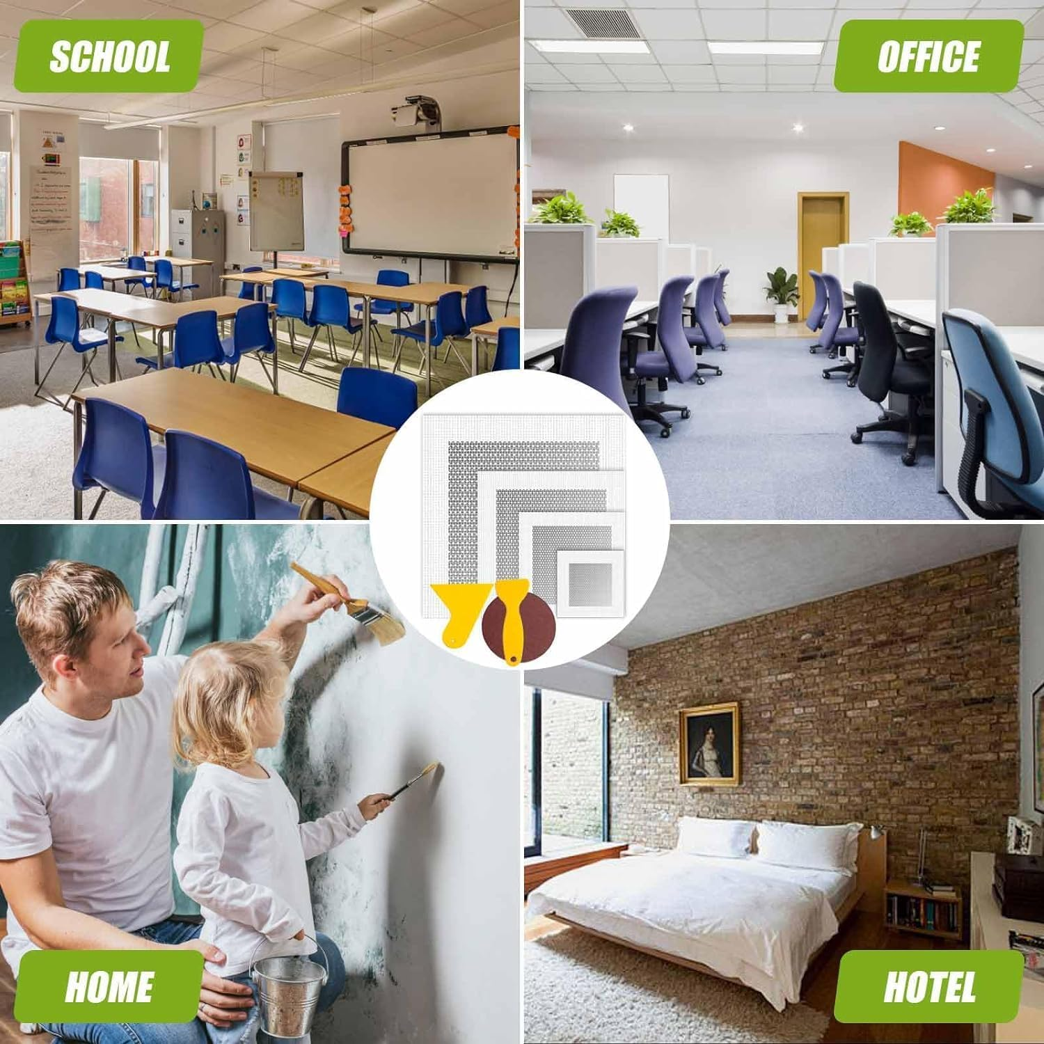 Betterjonny 23Pcs Drywall Repair Kit - 2/4/6/8 Inch Self Adhesive Patch for Wall Hole Repair - Dry Wall Patching Kit for Broken Walls image number 3