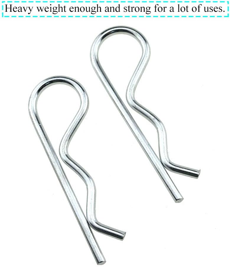 3.5X75Mm R Clips Better Grip Hold Tight Pull Easier Convenient Adjusting Quality Carbon Steel Good Tension Hitch Pin Hair Pins Spring Fastener 12 Pieces for Lock System RC Toy Farm Mower image number 2