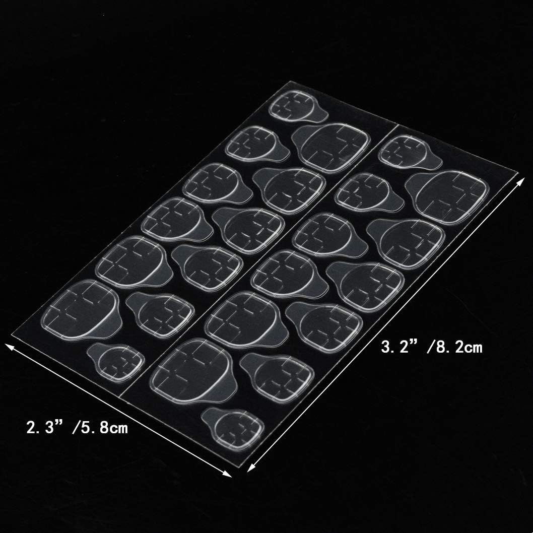 Nydotd 600Pcs Double-Sided Nail Adhesive Tabs - 25 Sheets Waterproof Breathable Jelly Stickers for False Nail Tips - Transparent Flexible Nail Glue image number 2