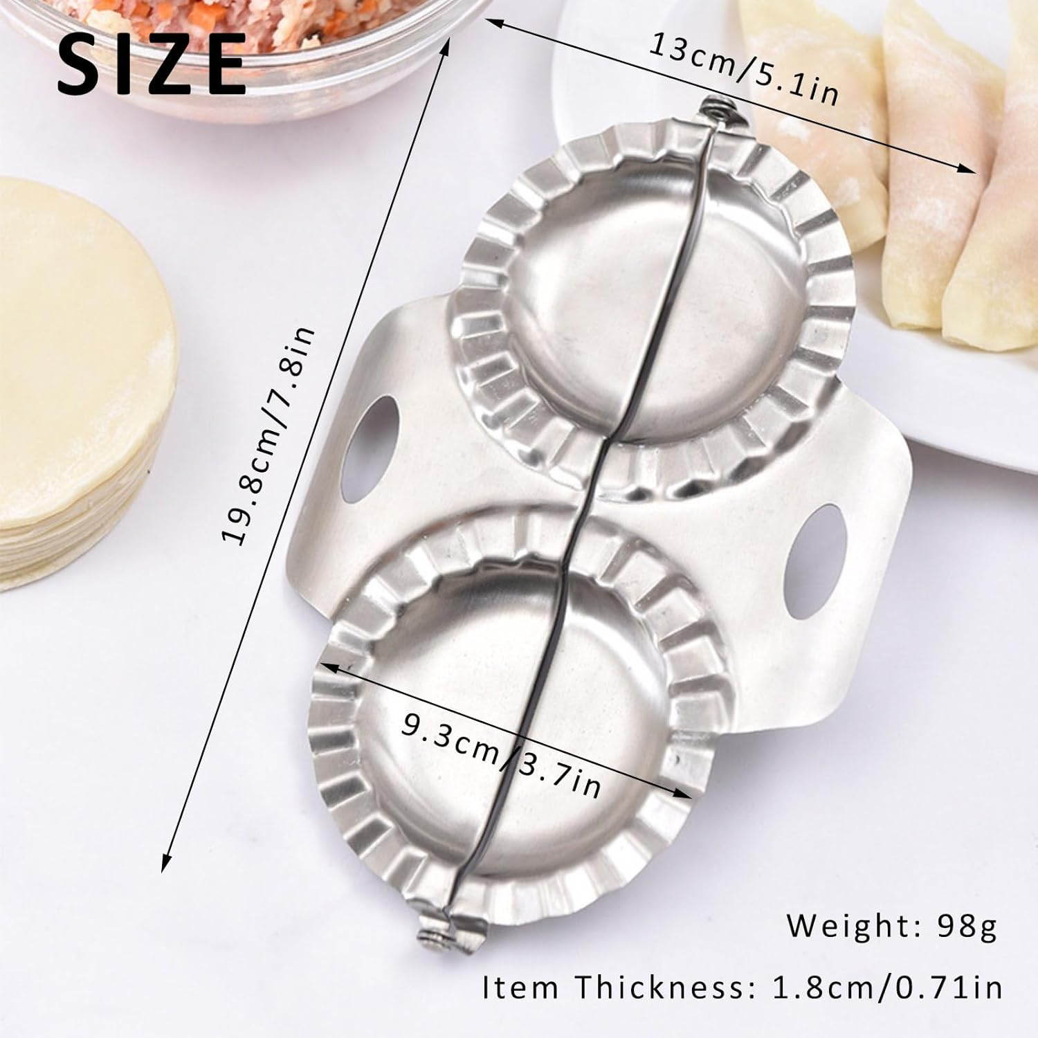RAXCO SUS304 Stainless Steel Dumplings Maker Tool,Dumpling Press Mold Kitchen Accessories image number 2