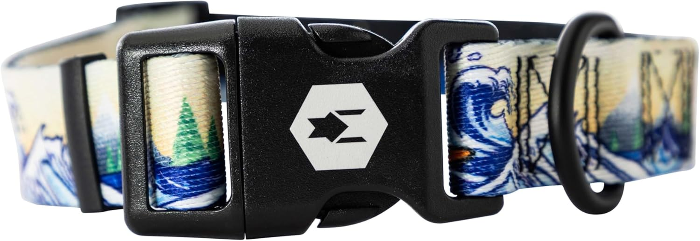 Wolfgang Heavy Duty, Adjustable Dog Collar with Quick Release Nylon Buckle for Walking & Training, Mountainwave Print, Large image number 3