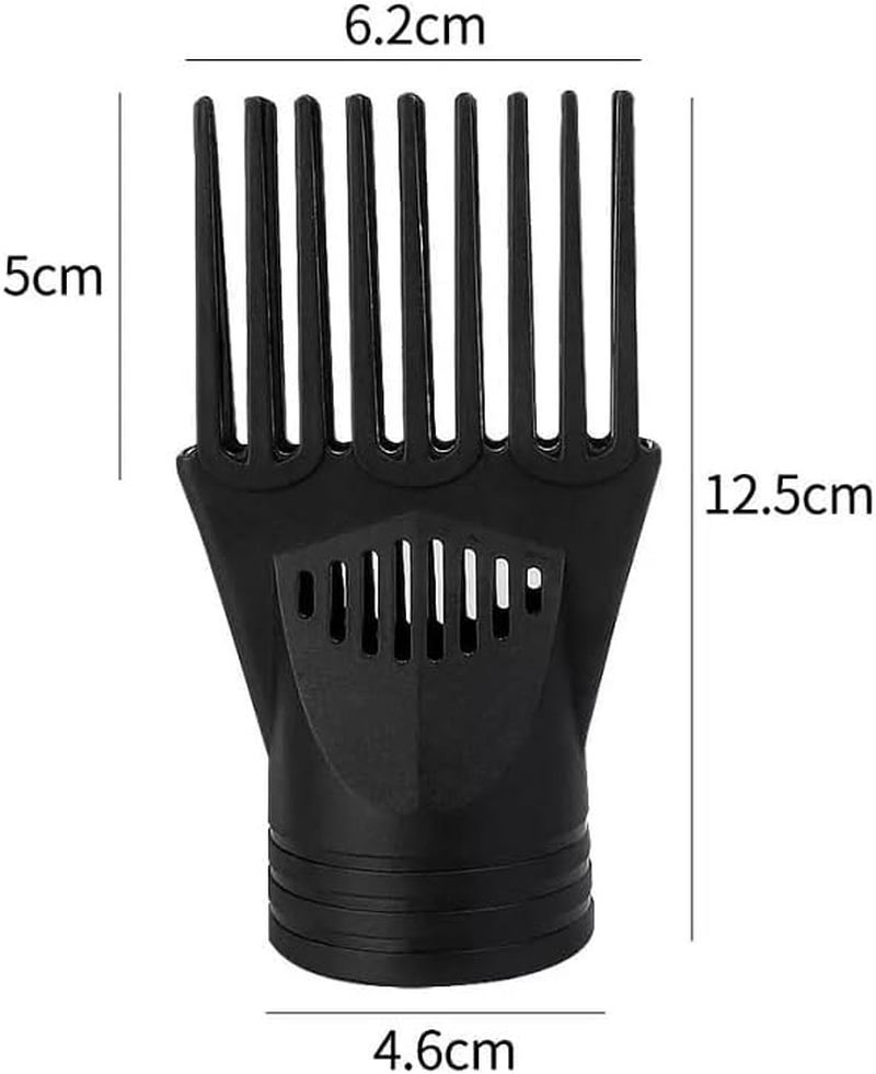 Black Hair Dryer Comb,Plastic Blow Comb Attachment Styling for Straightening Detangling,Universal Nozzle Hairdressing Salon Hair Dryer,Curly,Natural Styling Tools image number 4