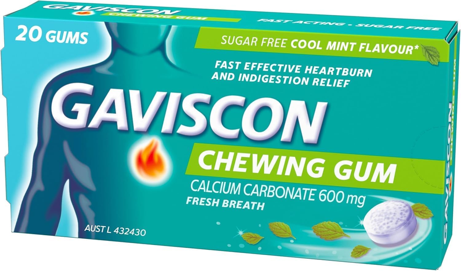 Gaviscon Chewing Gum Cool Mint 20S image number 4