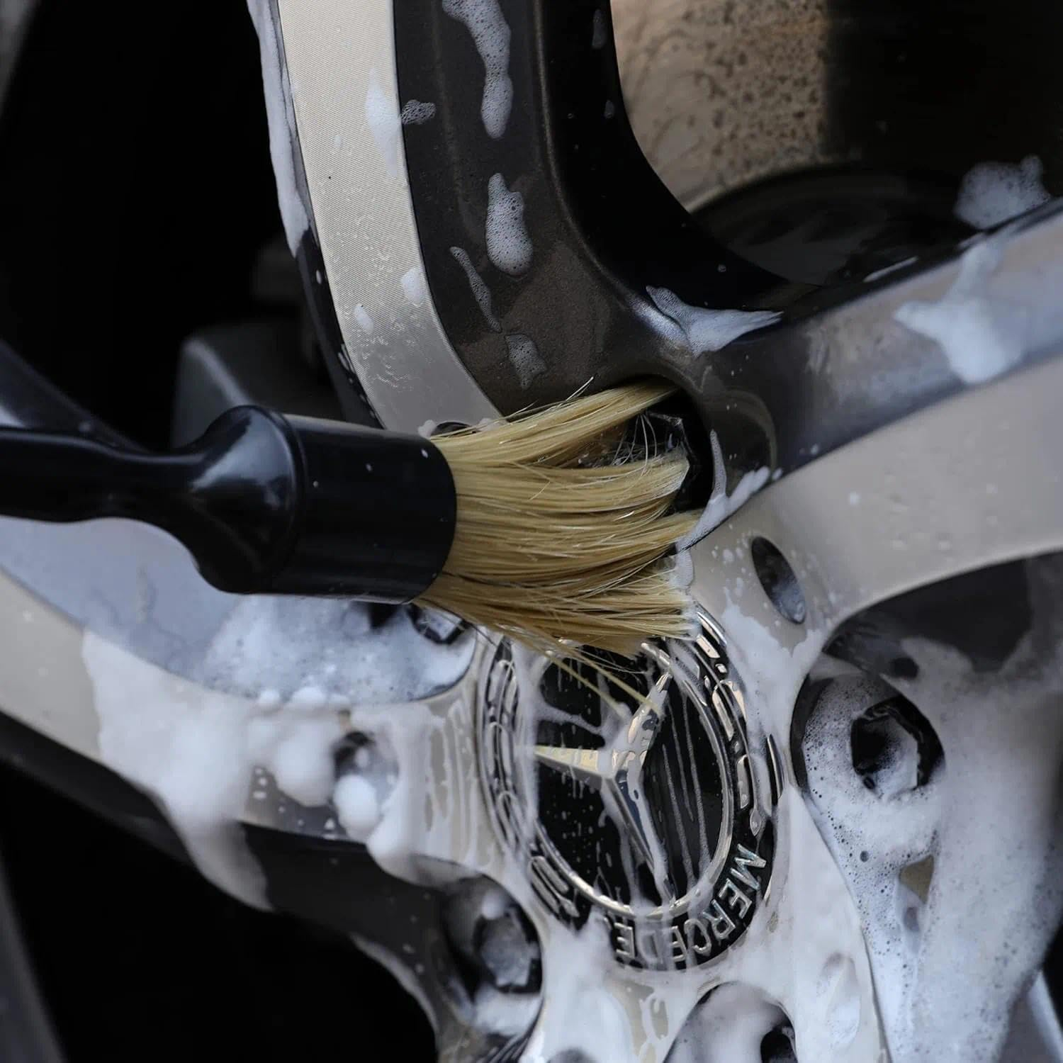 Car Detailing Brush Set, Automotive Detailing Brushes for Interior, Exterior, Microfiber and Non-Abrasive Bristles, Compatible with Cars, Trucks, Rvs, Boats - Professional Detailing Kit - Unron image number 2