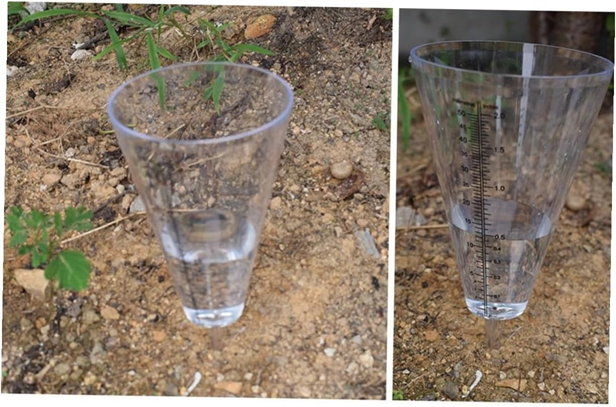 Angoily 3Pcs Clear Plastic Conical Rain Gauges with Graduated Scale Outdoor Rain Measurement Cups for Garden Agriculture Meteorological Use image number 1