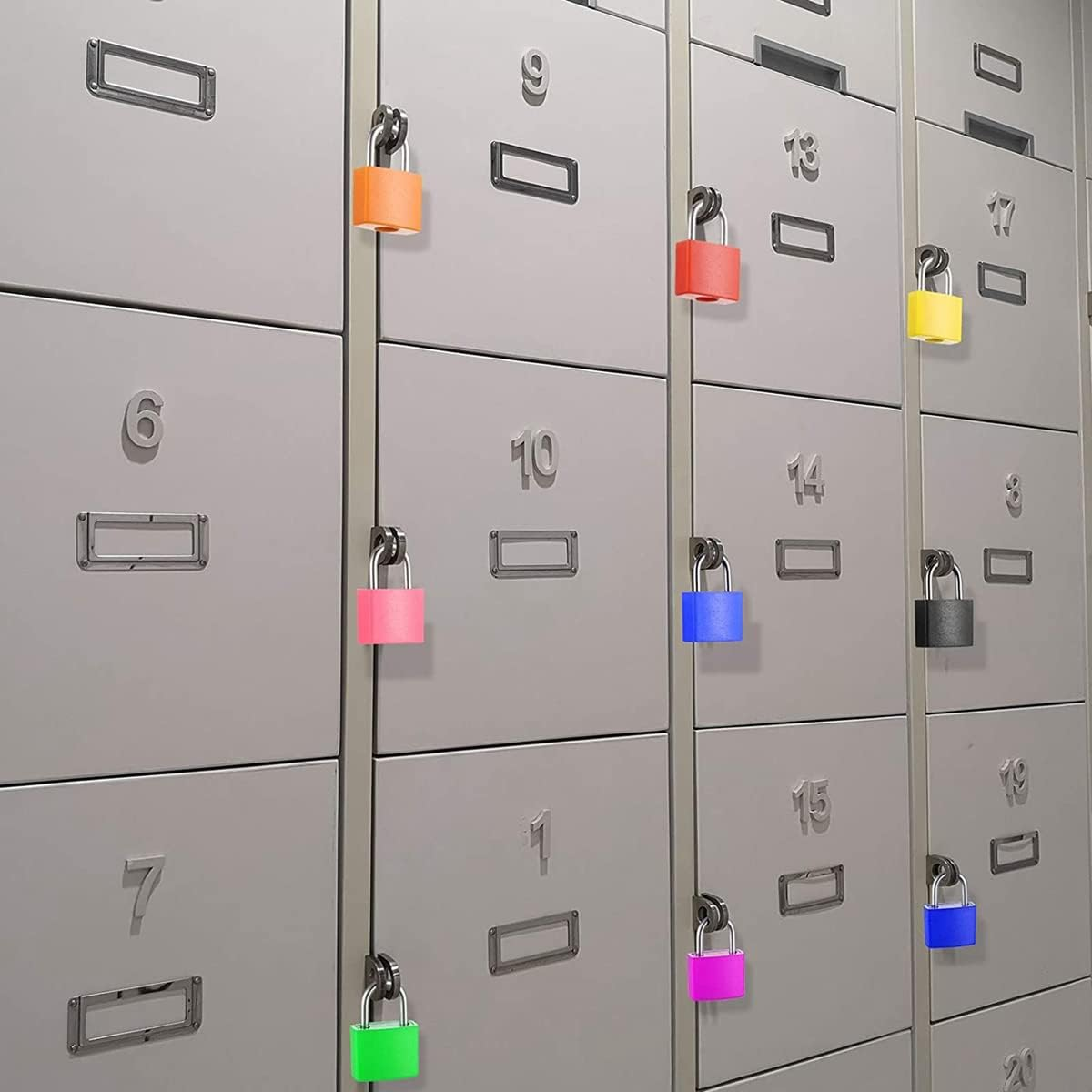 Mifrsnu 10 Pack Suitcase Locks Easy Carrying with Keys,Multicolor Small Luggage Padlocks Metal Padlocks for School Gym Classroom Matching Game