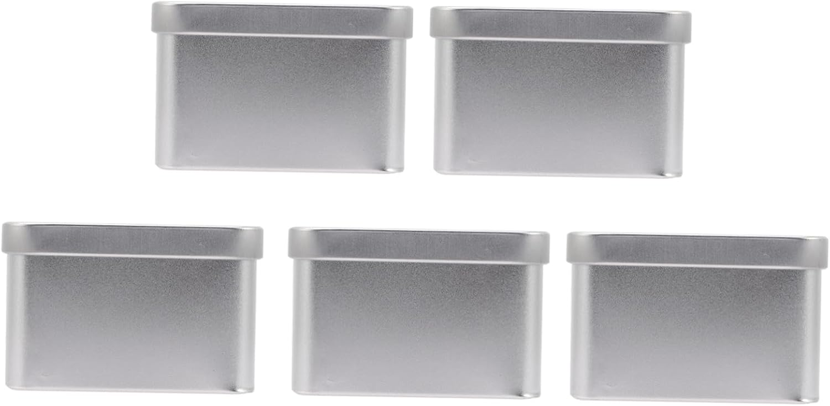 COLLBATH 5Pcs Tinplate Tea Can Food Storage Container Airtight Tea Jar for Home Office image number 1
