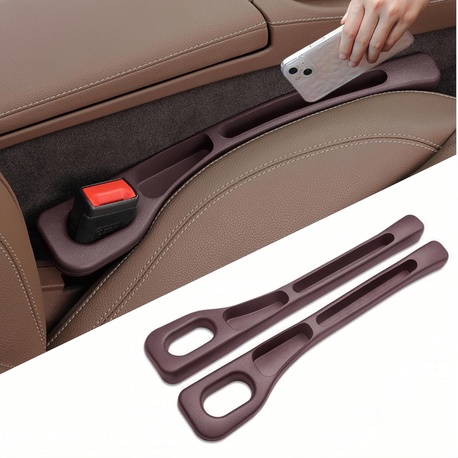 Car Seat Gap Filler of 2, 2025 Upgraded Car Seat Gap Organizer Storage Box,Fills the Gap between the Seat and Console to Prevent Items from Falling Out, Suitable for Cars, SUV and Trucks (Black)