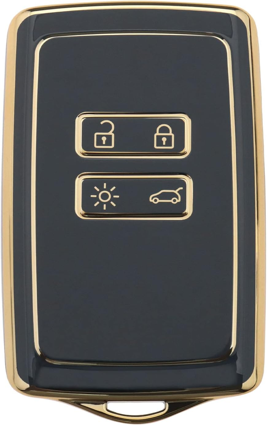 Emagtech Car Key Cover Replacement Compatible with Renault Clio/Espace 5 / Master Bus/Talisman/Megane (IV/4) TPU Key Fob Cover Blue