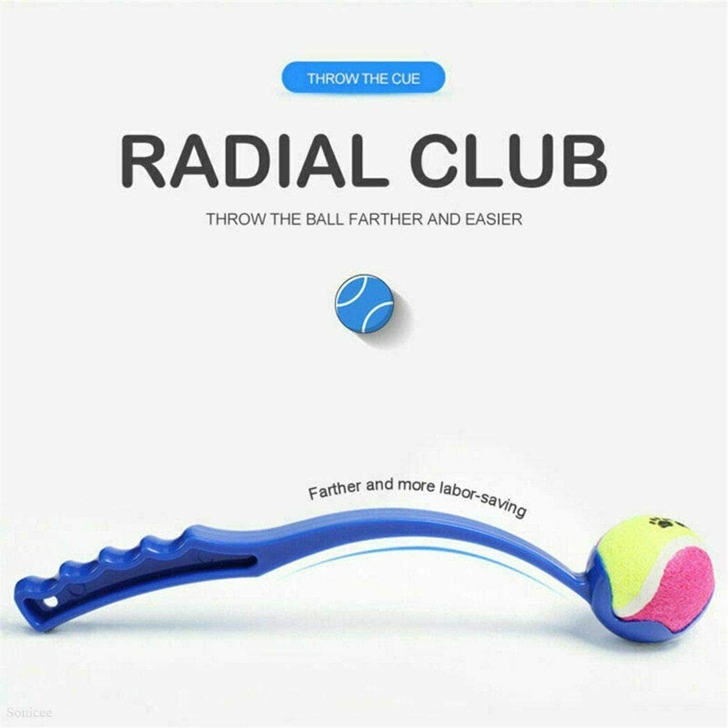 EZONEDEAL Sport Pet Ball Launcher, Dog Toy Ball Launcher, Tennis Ball, Throw the Ball Farther | Light Ball Launcher Stick - Comfortable Health Handle, Agility Training Equipment, Catch Pet Ball (Blue)