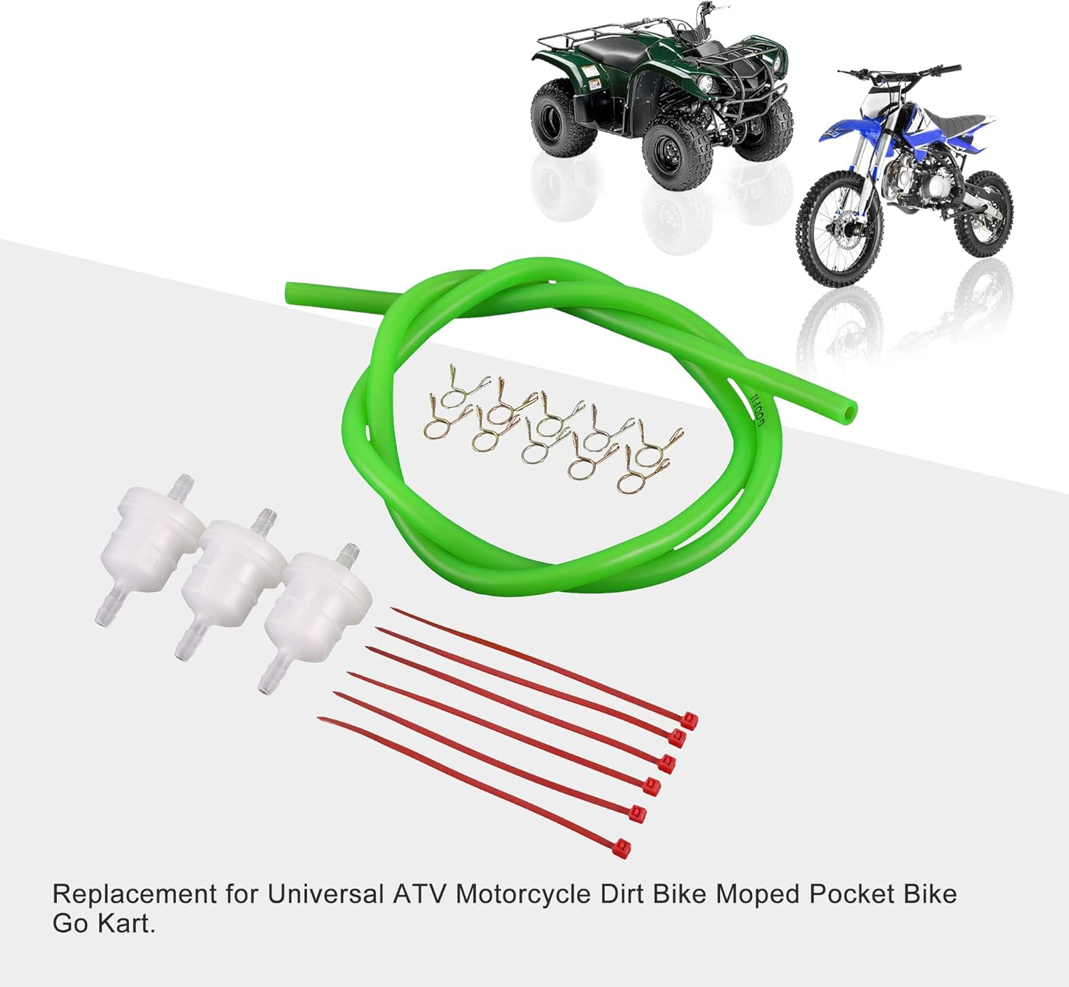 GOOFIT Gas Filter with 4Mm Inner Diameter Fuel Hose for Universal Motorcycle Dirt Bike (Green) image number 6
